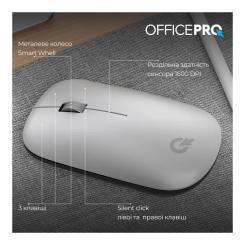 Мышка OfficePro M225S Silent Click Wireless Silver Фото 5