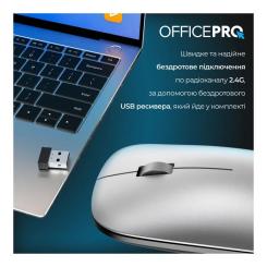 Мышка OfficePro M225S Silent Click Wireless Silver Фото 6