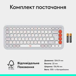 Клавиатура Logitech POP Icon Keys Bluetooth UA Off-White Фото 8