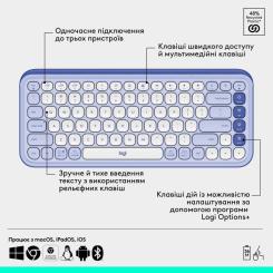 Комплект Logitech POP Icon Combo Bluetooth UA Lilac Фото 5