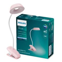Настольная лампа Philips Donutclip 3Вт 4000K 1200мАг USB-A рожевий Фото 1