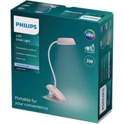 Настольная лампа Philips Donutclip 3Вт 4000K 1200мАг USB-A рожевий Фото 6