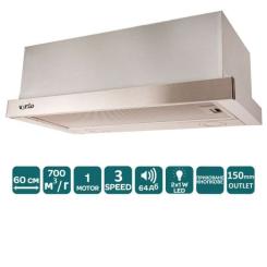 Вытяжка кухонная Ventolux GARDA 60 INOX (700) LED Фото 2