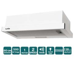 Вытяжка кухонная Ventolux GARDA 60 WH (500) LED Фото 2