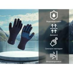 Водонепроницаемые перчатки Dexshell ThermFit 3.0 Gloves темно-блакитні розмір M Фото 3