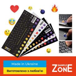 Наклейка на клавиатуру SampleZone непрозора чорна, біло-жовта Фото 1