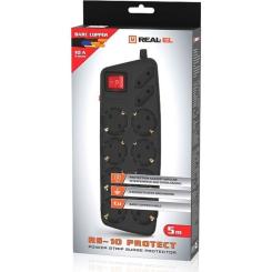 Сетевой фильтр питания REAL-EL REAL-EL RS-10 Protect, 5m, black Фото 7