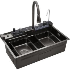 Мойка кухонная Kroner SchwarzeSET7546ARTHM Фото 2