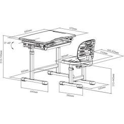 Парта со стулом FunDesk Piccolino III Grey-w Фото 8