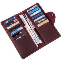 Кошелек Shvigel Женский из винтажной кожи Бордовый Фото 4