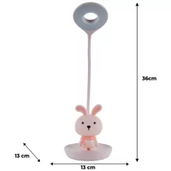 Настольная лампа Kite Bunny LED с аккумулятором, розовая Фото 6