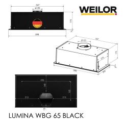 Вытяжка кухонная Weilor LUMINA WBG 65 BLACK Фото 11