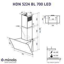 Вытяжка кухонная Minola HDN 5224 BL 700 LED Фото 10