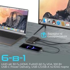 Концентратор Promate USB Hub 6 ports mediahub-c6.black Фото 2