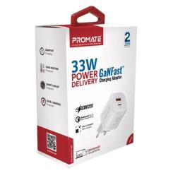 Зарядное устройство Promate 33W USB-C + USB-A Фото 1
