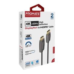 Кабель мультимедийный Promate DisplayPort M to HDMI M 2.0m Фото 1