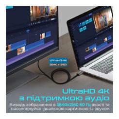 Кабель мультимедийный Promate DisplayPort M to HDMI M 2.0m Фото 2
