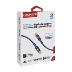 Дата кабель Promate USB-C to USB-C 2.0m Фото 1