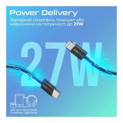 Дата кабель Promate USB-C to Lightning 1.2m Фото 2