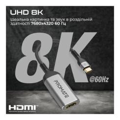 Адаптер Promate USB-C to HDMI M 2.0m Фото 2