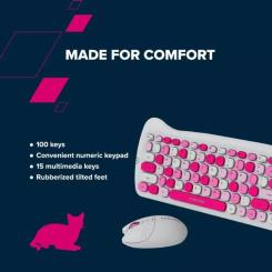 Комплект Canyon HSET-W6 Kitty Edition Wireless UA Pink Фото 8