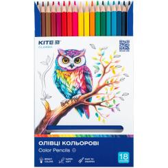Карандаши цветные Kite Classic 18 кольорів Фото 3