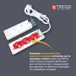 Сетевой удлинитель TECCO 3м 4 поста white Фото 4