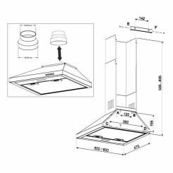 Вытяжка кухонная Eleyus WELLA 1000 LED 60 WH Фото 10