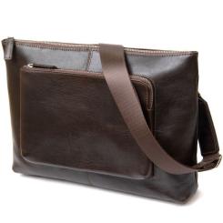 Сумка Grande Pelle Кожаная мужская Коричневая Фото