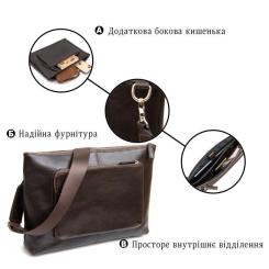 Сумка Grande Pelle Кожаная мужская Коричневая Фото 3