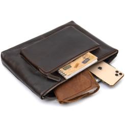 Сумка Grande Pelle Кожаная мужская Коричневая Фото 5