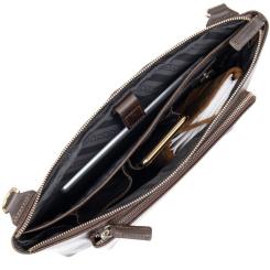 Сумка Grande Pelle Кожаная мужская Коричневая Фото 6