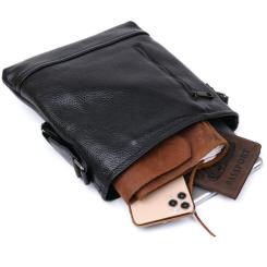 Сумка Shvigel Кожаная через плечо Черная Фото 5