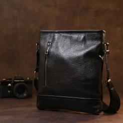 Сумка Shvigel Кожаная через плечо Черная Фото 6