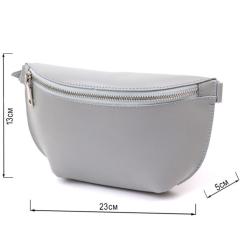 Сумка Shvigel Бананка из натуральной кожи Серая Фото 2