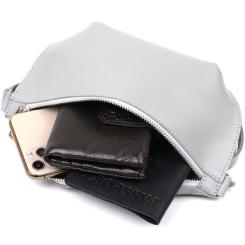 Сумка Shvigel Бананка из натуральной кожи Серая Фото 4