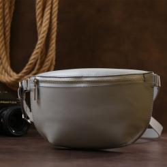 Сумка Shvigel Бананка из натуральной кожи Серая Фото 7