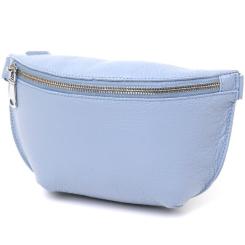 Сумка Shvigel Кожаная бананка Голубая Фото