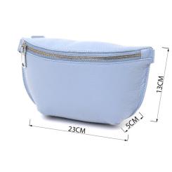 Сумка Shvigel Кожаная бананка Голубая Фото 2