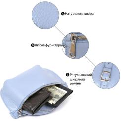 Сумка Shvigel Кожаная бананка Голубая Фото 3