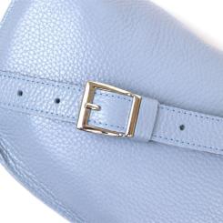 Сумка Shvigel Кожаная бананка Голубая Фото 6