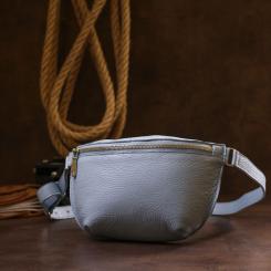 Сумка Shvigel Кожаная бананка Голубая Фото 7