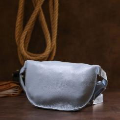 Сумка Shvigel Кожаная бананка Голубая Фото 8