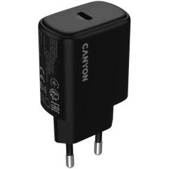 Зарядное устройство Canyon OnCharge 200 20W 1xPD EU Black Фото 1