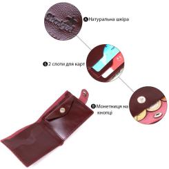 Портмоне Shvigel Кожаное Бордовое Фото 3