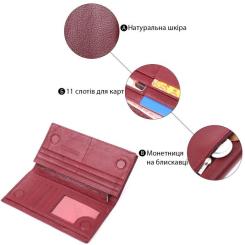 Кошелек ST Leather Из натуральной кожи Бордовый Фото 3