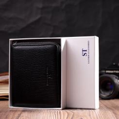 Кошелек ST Leather Из натуральной кожи Черный Фото 9