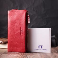 Кошелек ST Leather Из натуральной кожи Красный Фото 9