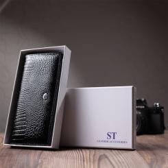Кошелек ST Leather З натуральної шкіри Чорний Фото 10