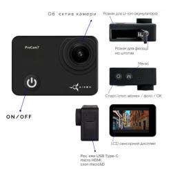 Экшн-камера AirOn ProCam 7 Black Tactical Helm Kit Фото 2